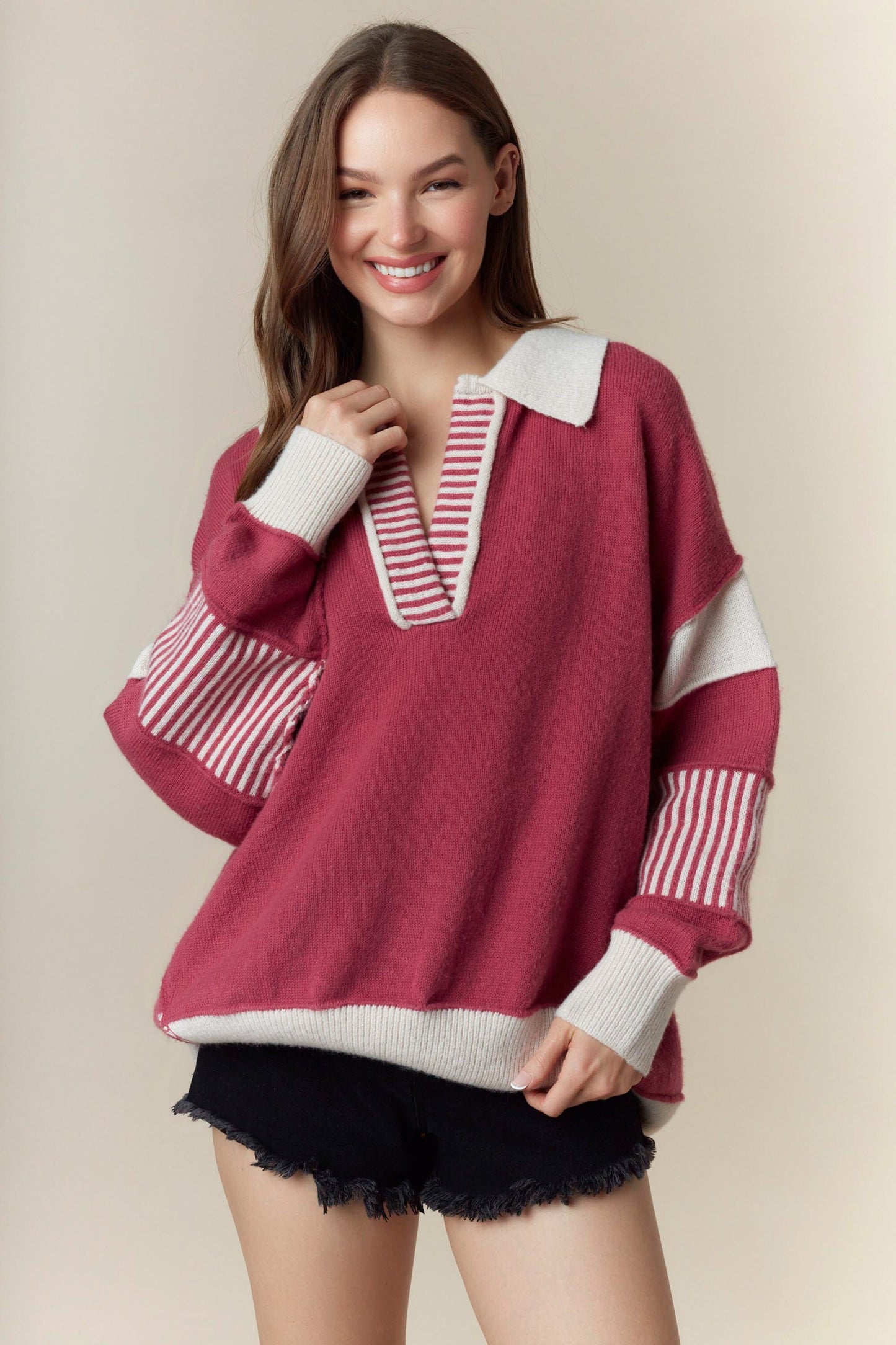 Crimson Oversized Sweater