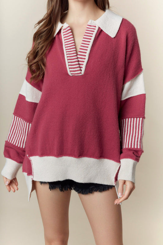 Crimson Oversized Sweater