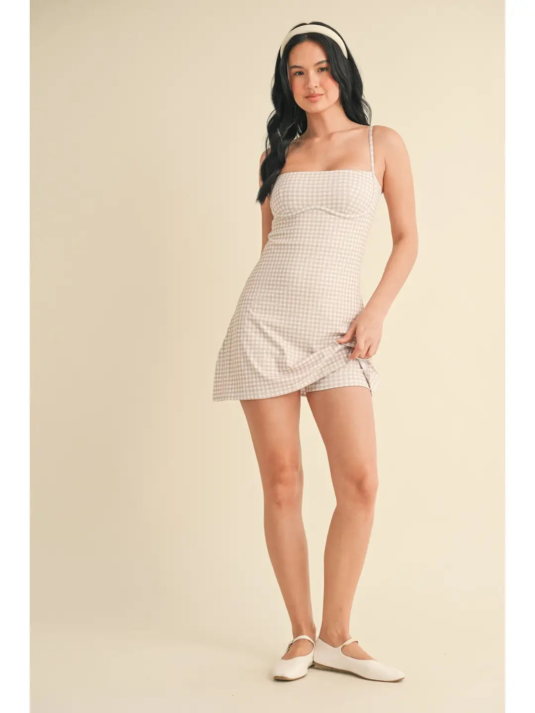 Gingham Active Romper Dress