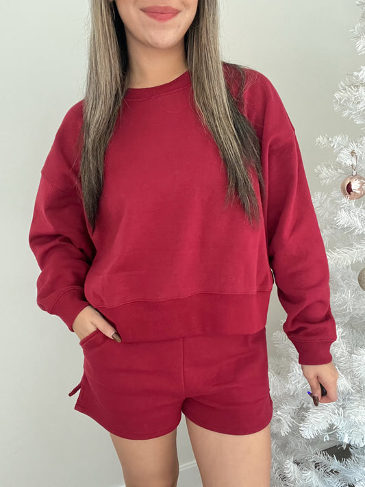 Cozy Fleece Set - Cabernet