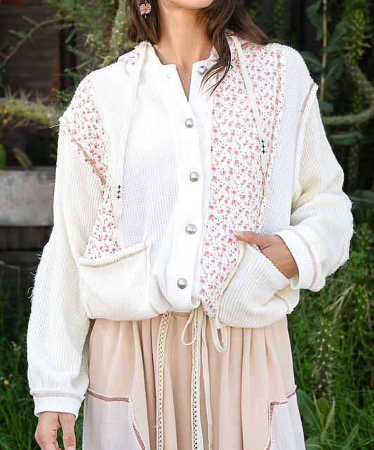 Fall Breeze Jacket - Cream Floral