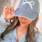 Bow Embroidered Denim Hat (2 Colors)
