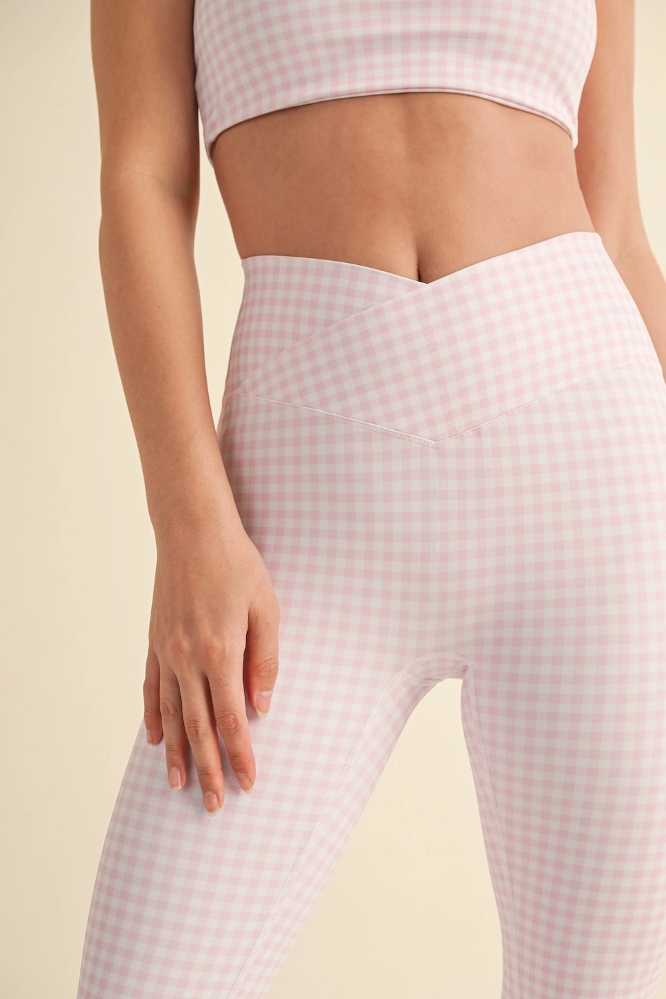 Strawberries & Cream Gingham Leggings