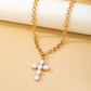 Pearl Cross Toggle Necklace
