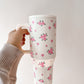 Pink Floral Spill-Proof Tumbler