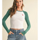 Embroidered Cherry Bow Long Sleeve