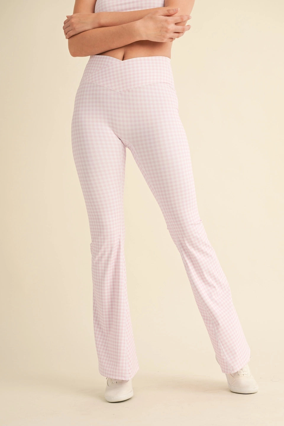 Strawberries & Cream Gingham Leggings