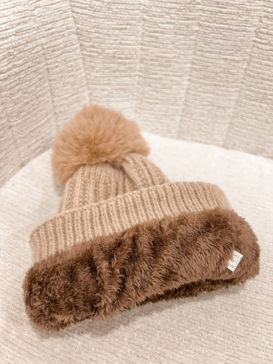 Pom Fur Beanie