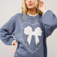 Heartfelt Bow Embroidered Sweater