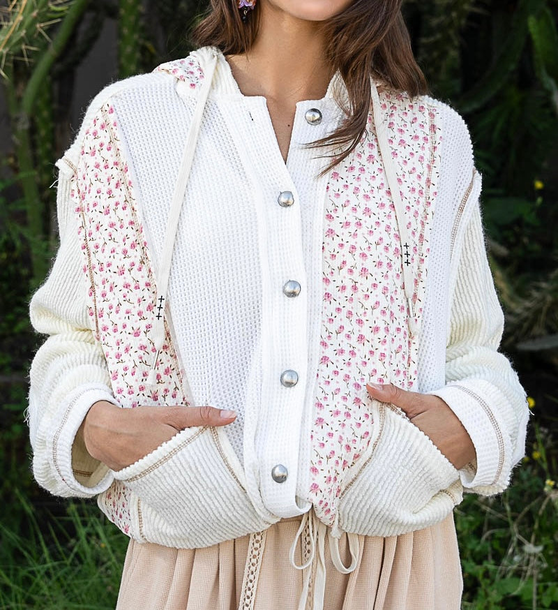 Fall Breeze Jacket - Cream Floral