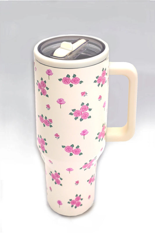 Pink Floral Spill-Proof Tumbler (Restock Pre-Order)