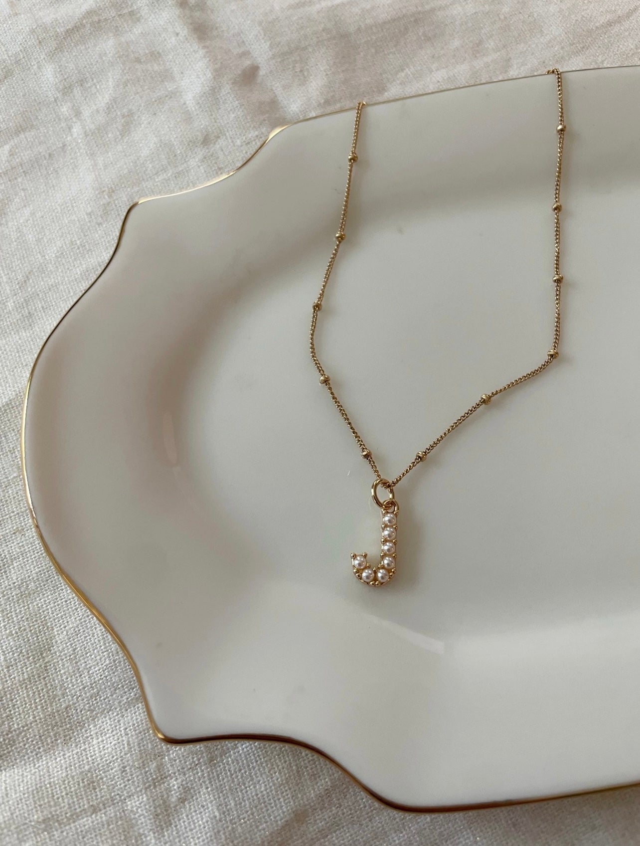 Pearl Initial Necklace