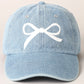 Bow Embroidered Denim Hat (2 Colors)