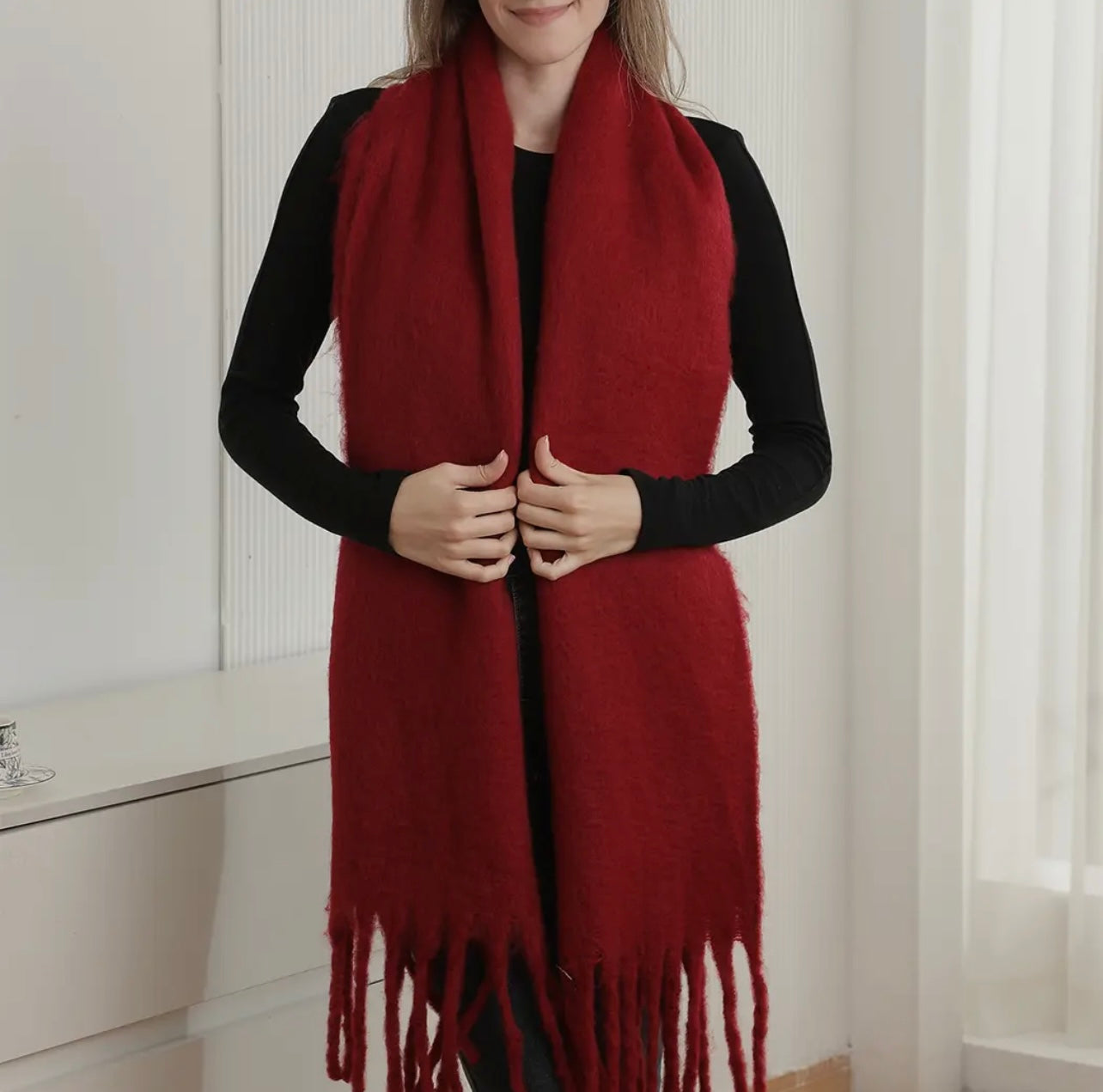 Cozy Scarf (Brown & Burgundy)