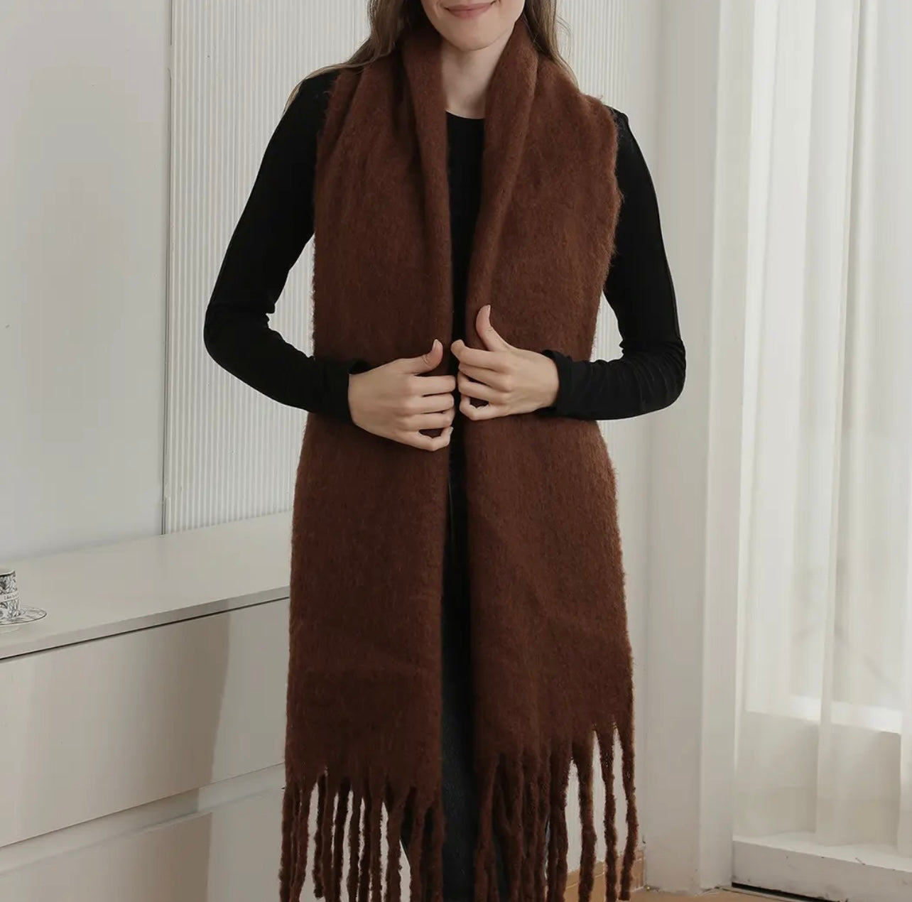 Cozy Scarf (Brown & Burgundy)