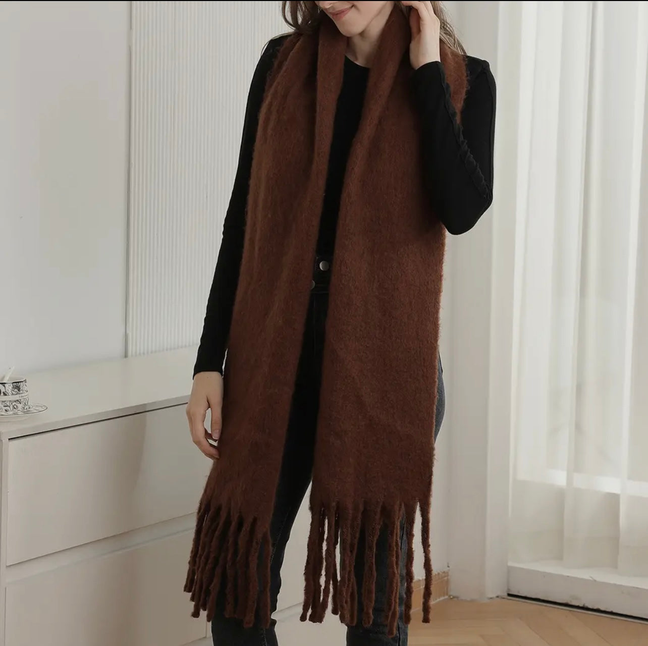 Cozy Scarf (Brown & Burgundy)