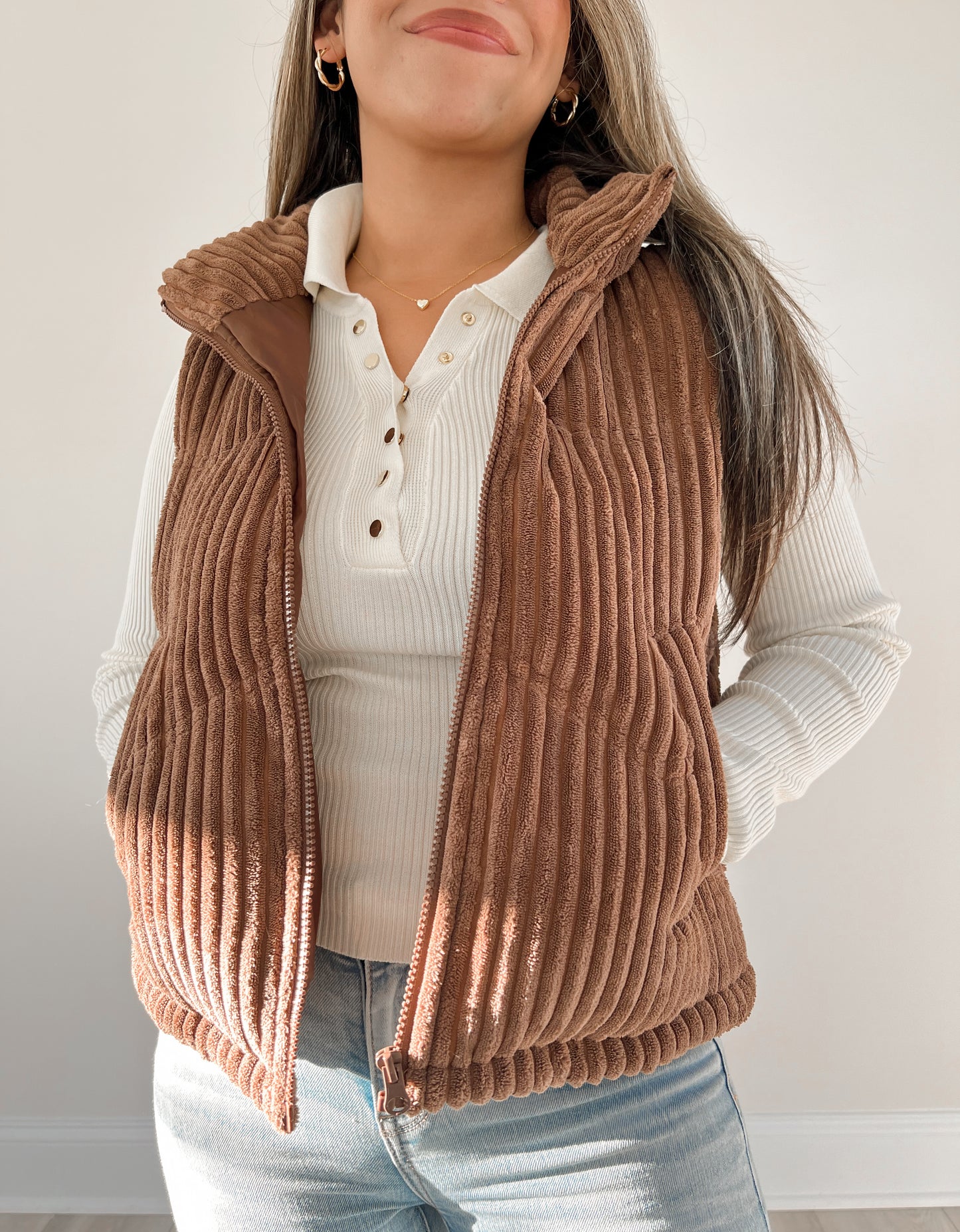 Chocolate Corduroy Vest