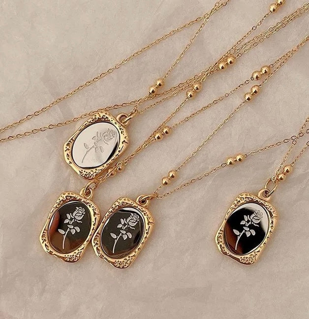 Vintage Rose Mirror Necklace (Restock Pre-Order)