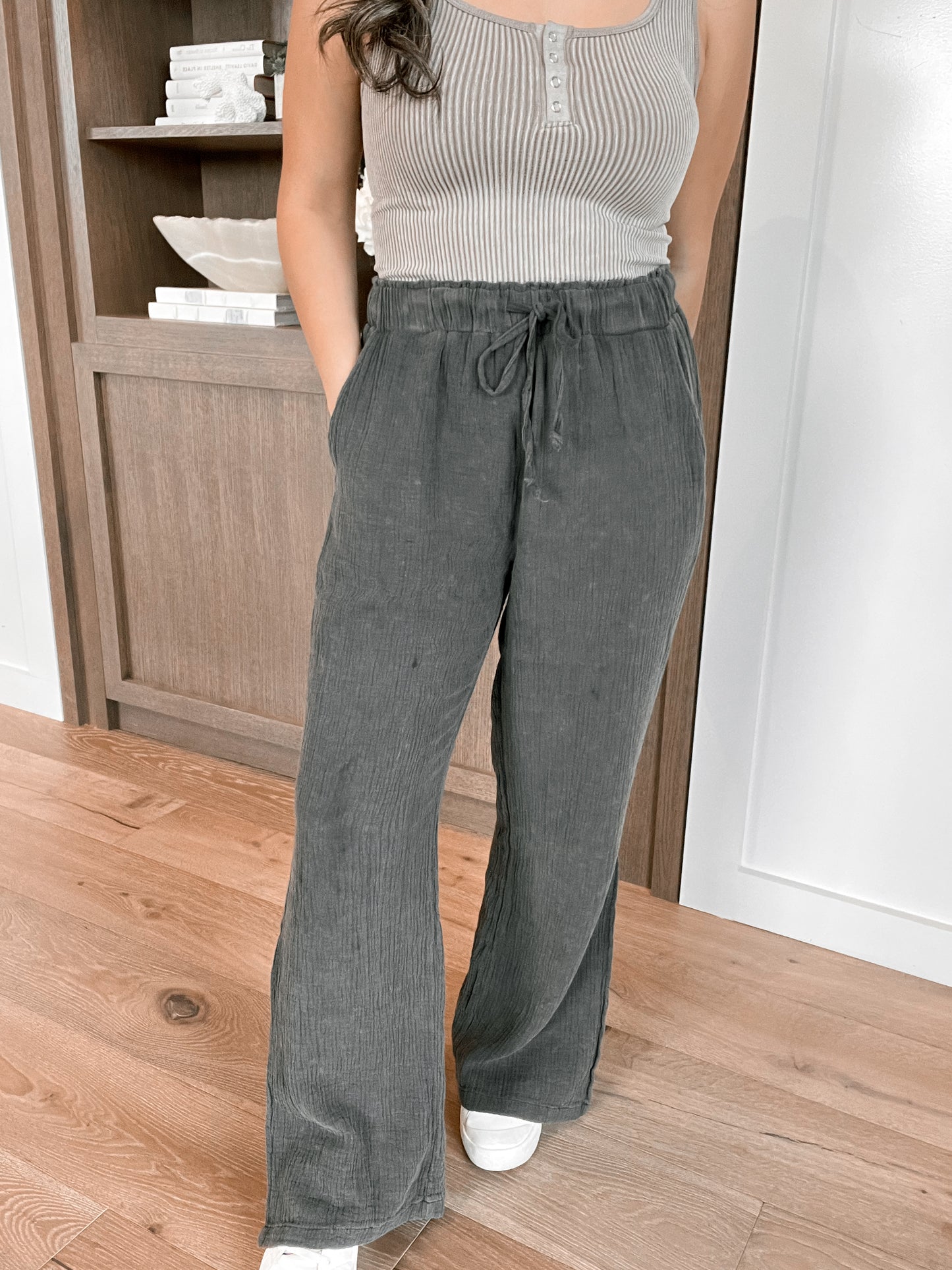 Charcoal Gauze Pants