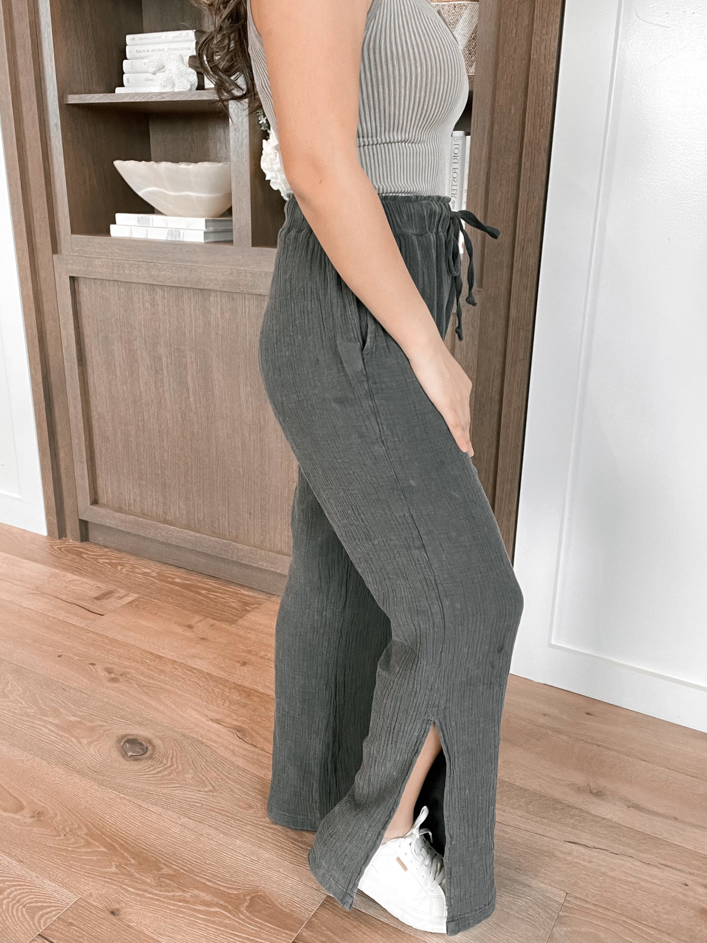 Charcoal Gauze Pants