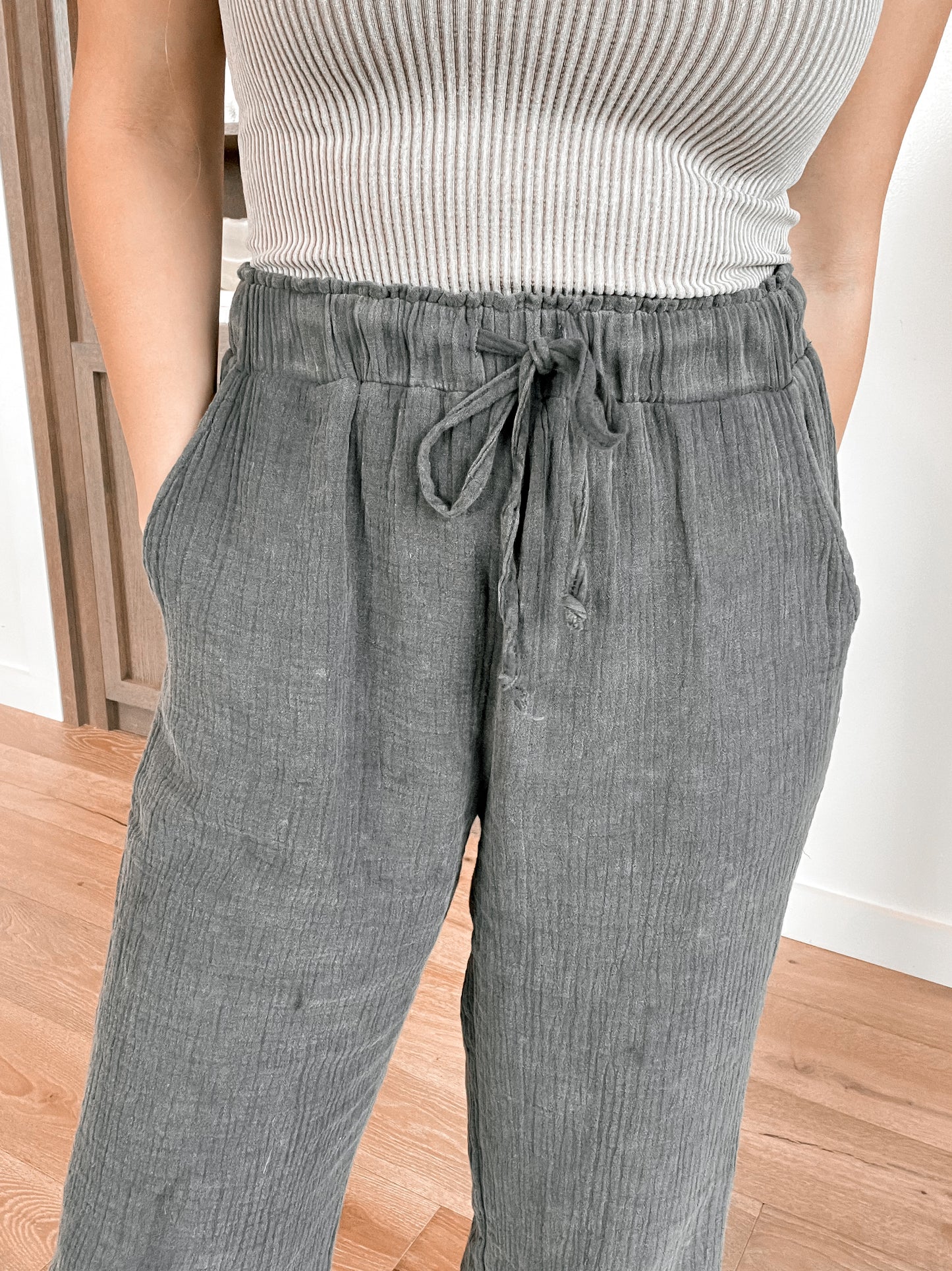 Charcoal Gauze Pants