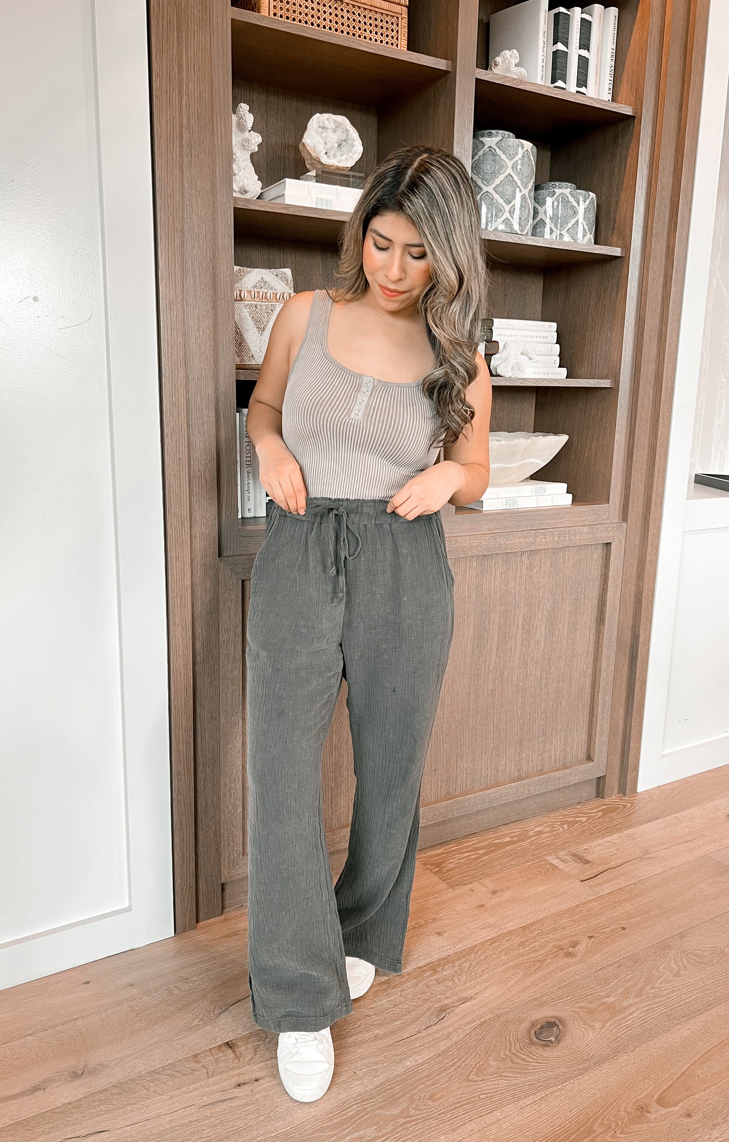 Charcoal Gauze Pants