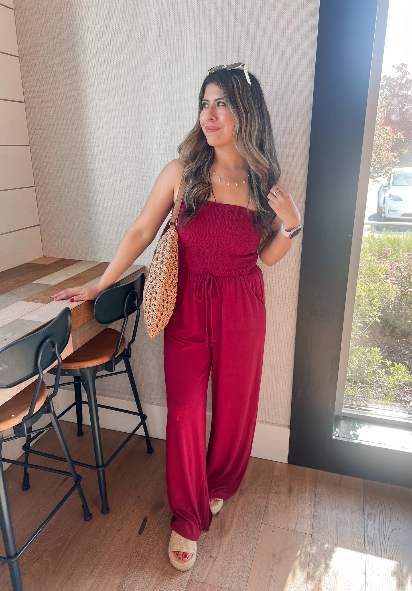 Buttery Soft Jumpsuit - Cabernet