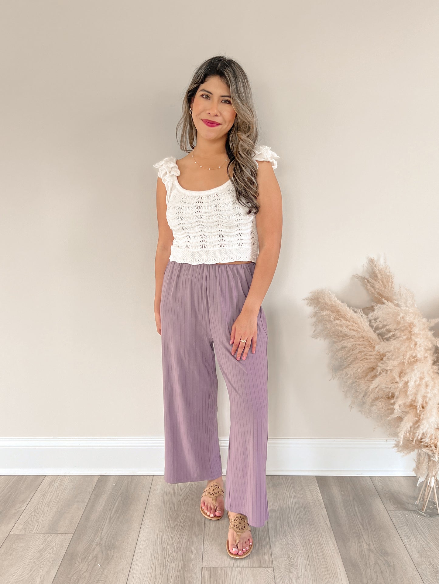 Plum Ribbed Pants