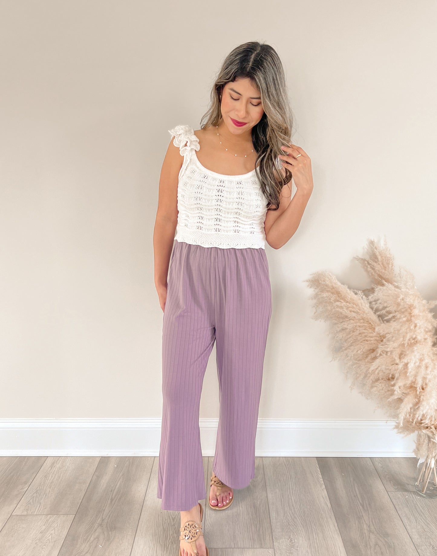 Plum Ribbed Pants