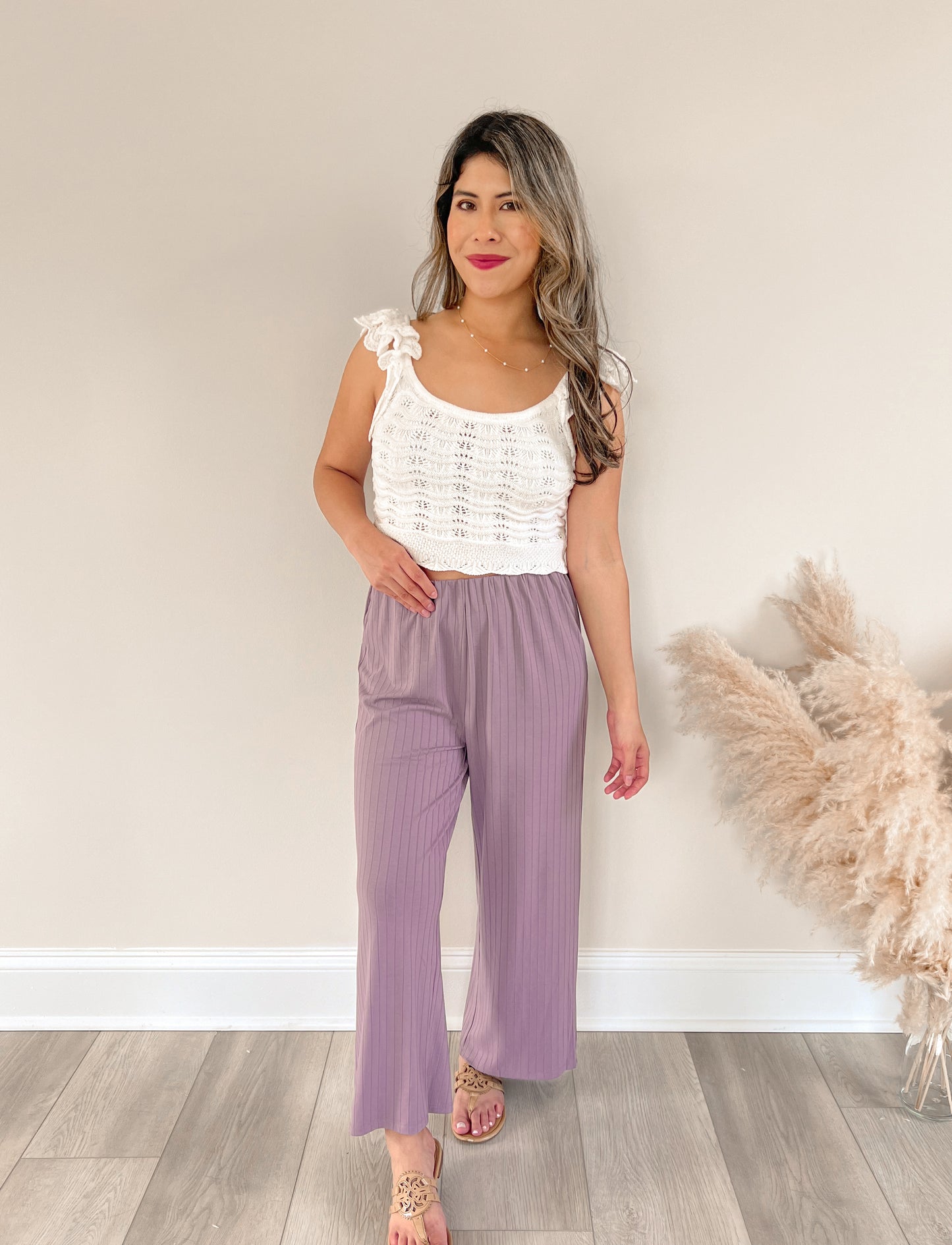 Plum Ribbed Pants