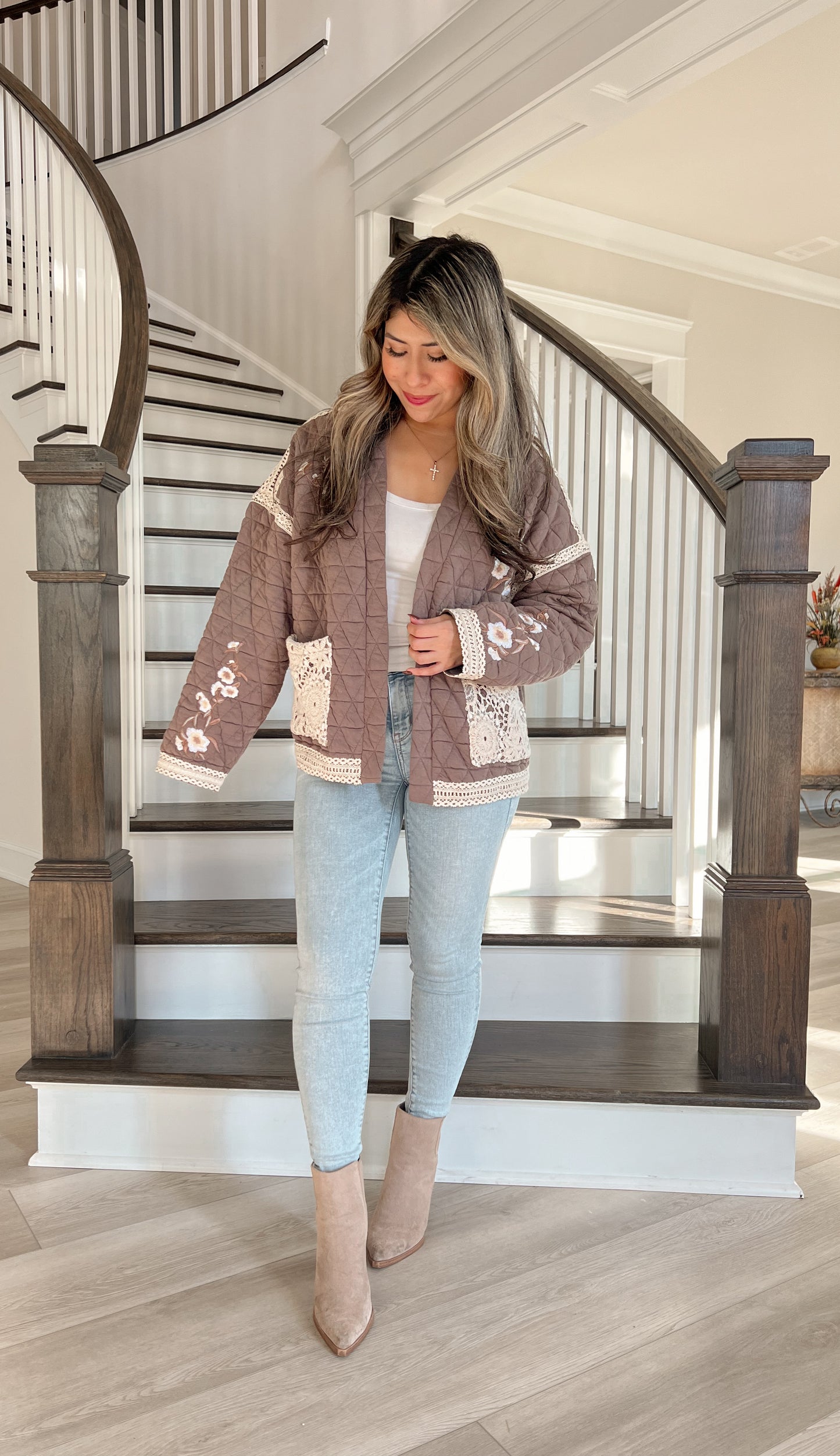 Vintage Florals Quilted Jacket