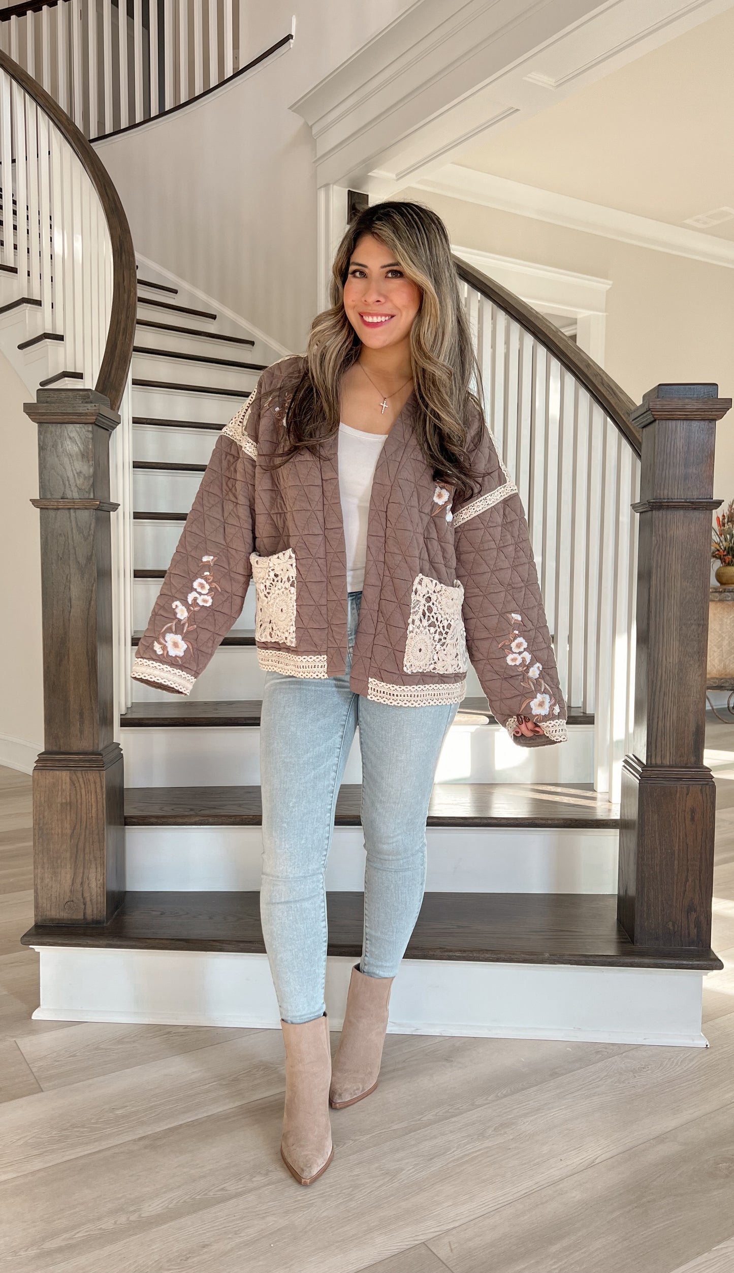 Vintage Florals Quilted Jacket