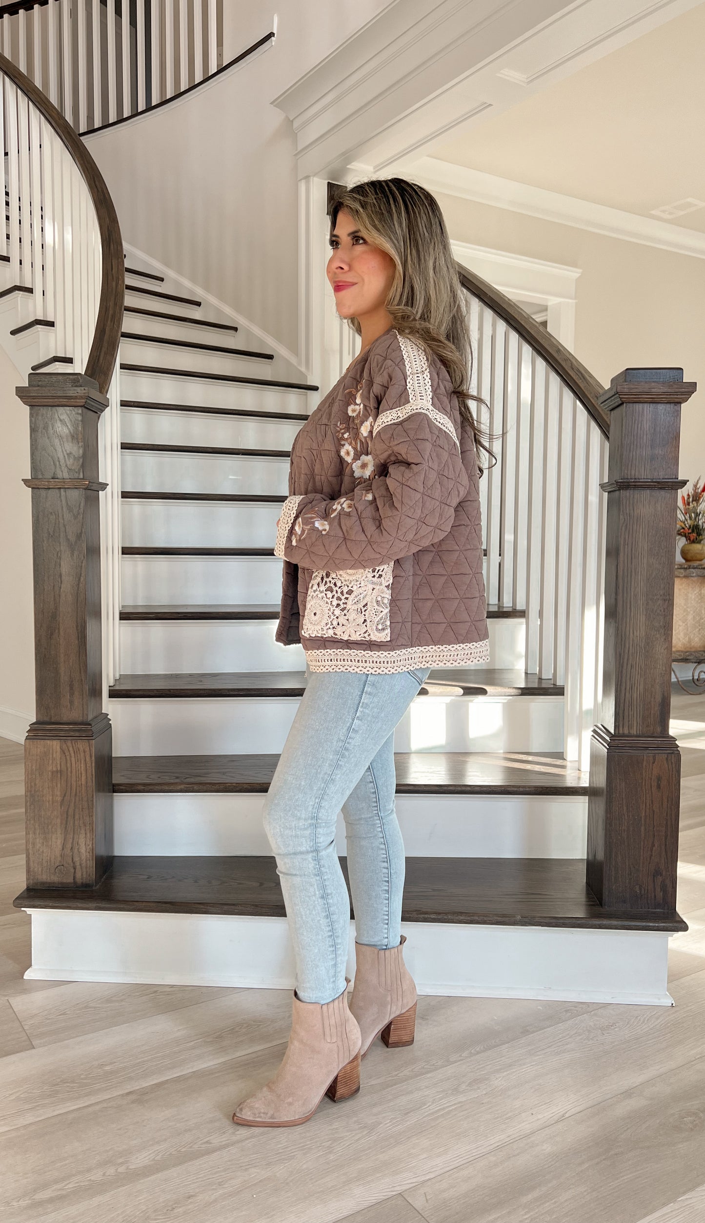 Vintage Florals Quilted Jacket