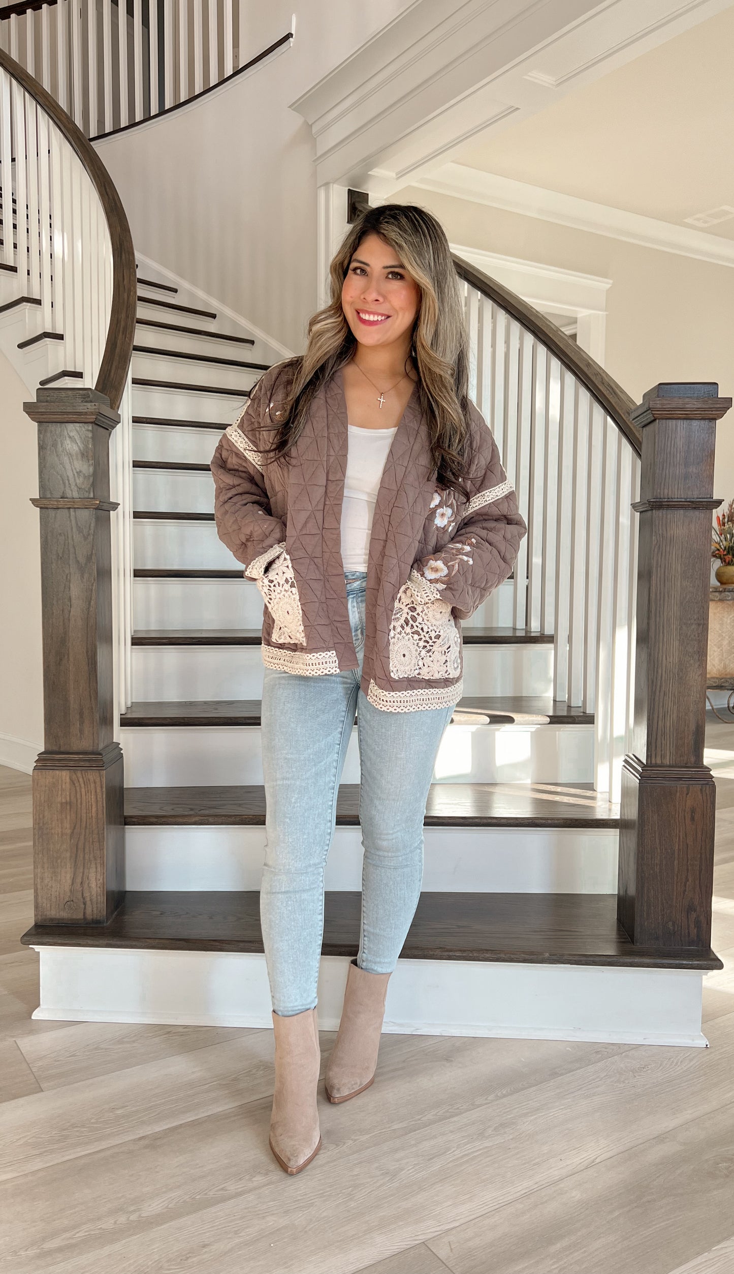 Vintage Florals Quilted Jacket