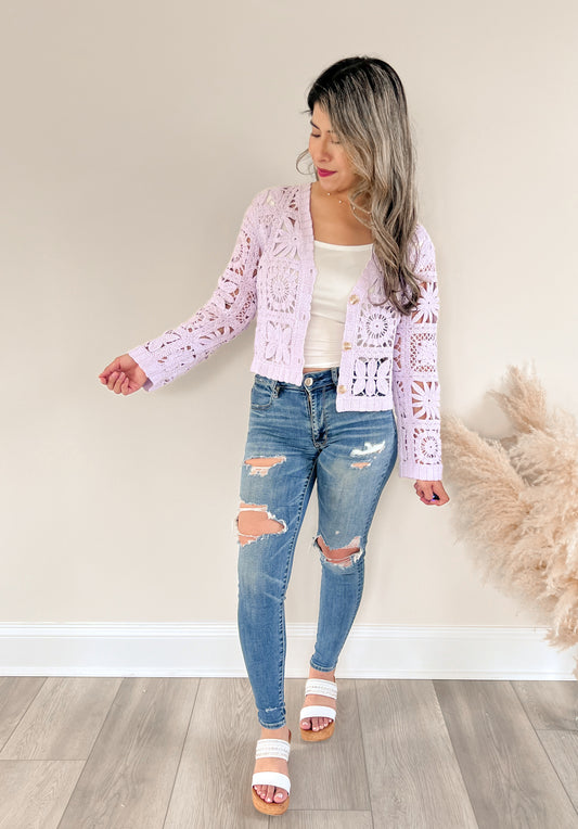 Lavender Fields Crochet Cardigan