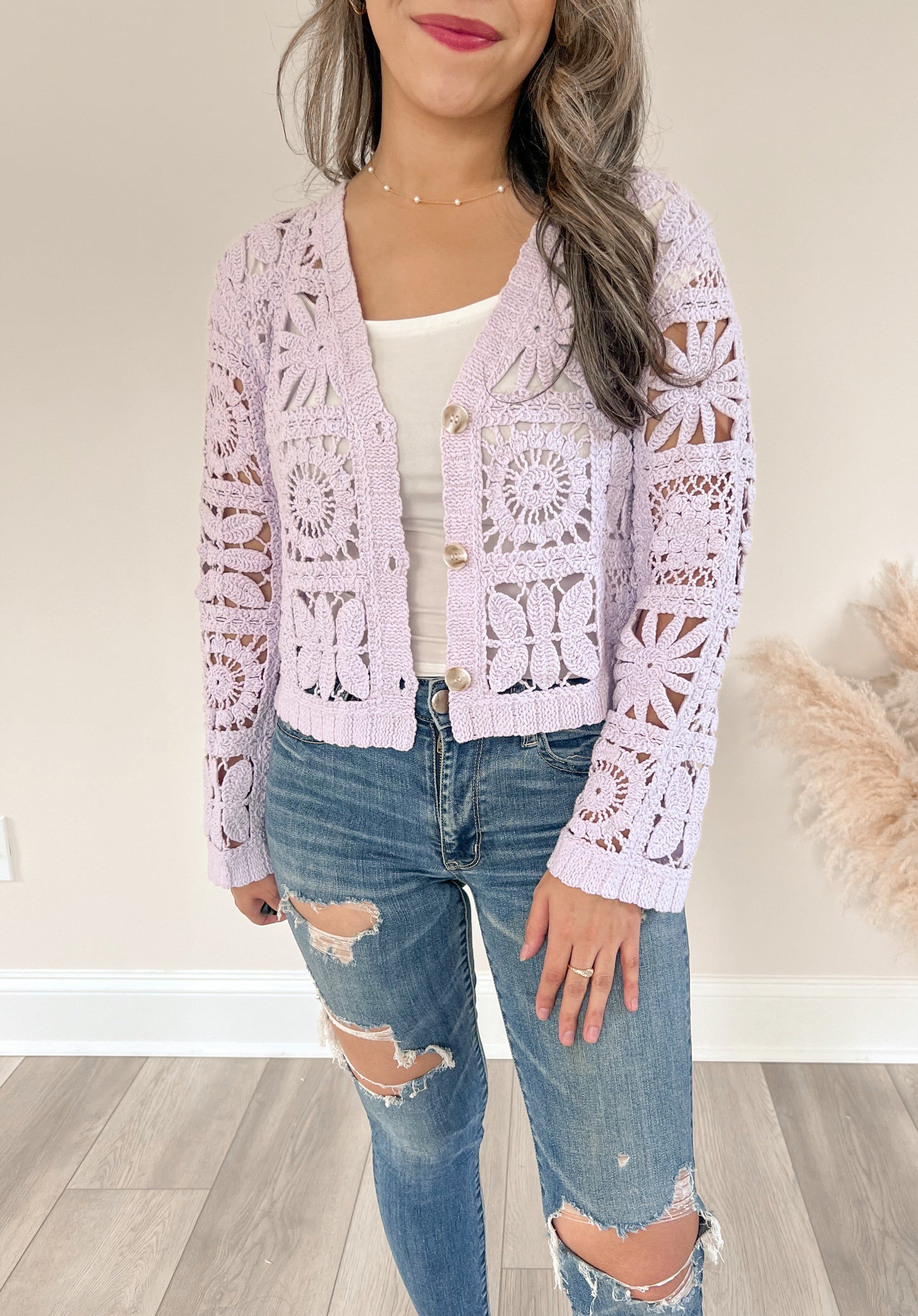 Lavender Fields Crochet Cardigan