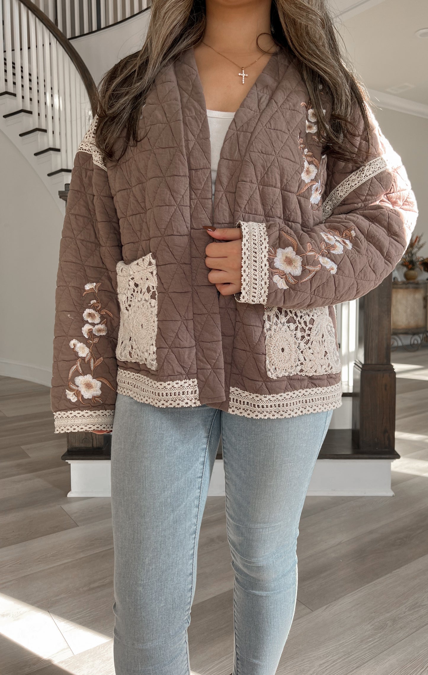 Vintage Florals Quilted Jacket