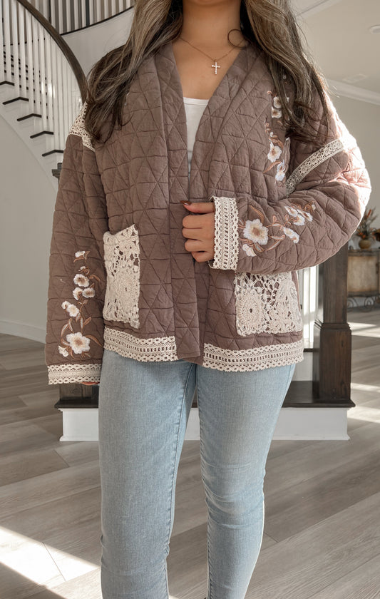 Vintage Florals Quilted Jacket