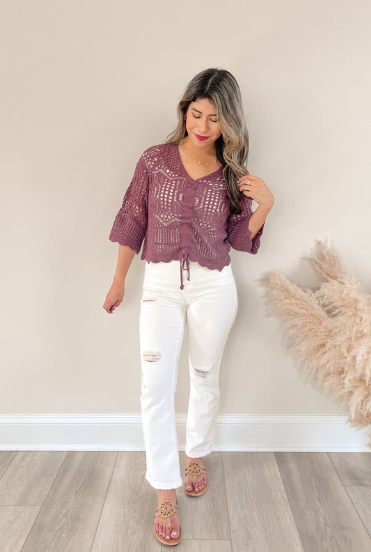 Sangria Crochet Top