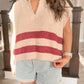 Coastal Striped Sweater - Maroon