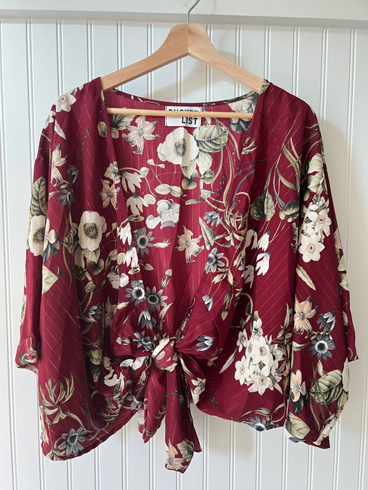 Merlot Floral Cardigan