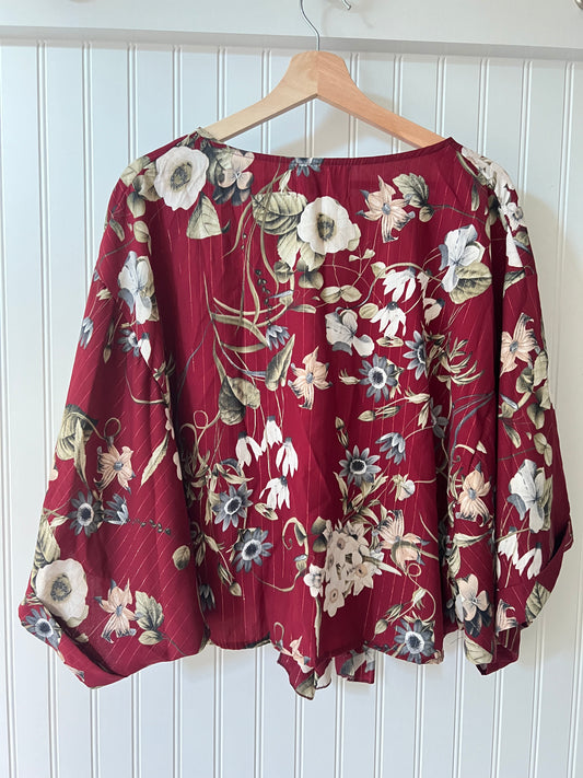 Merlot Floral Cardigan