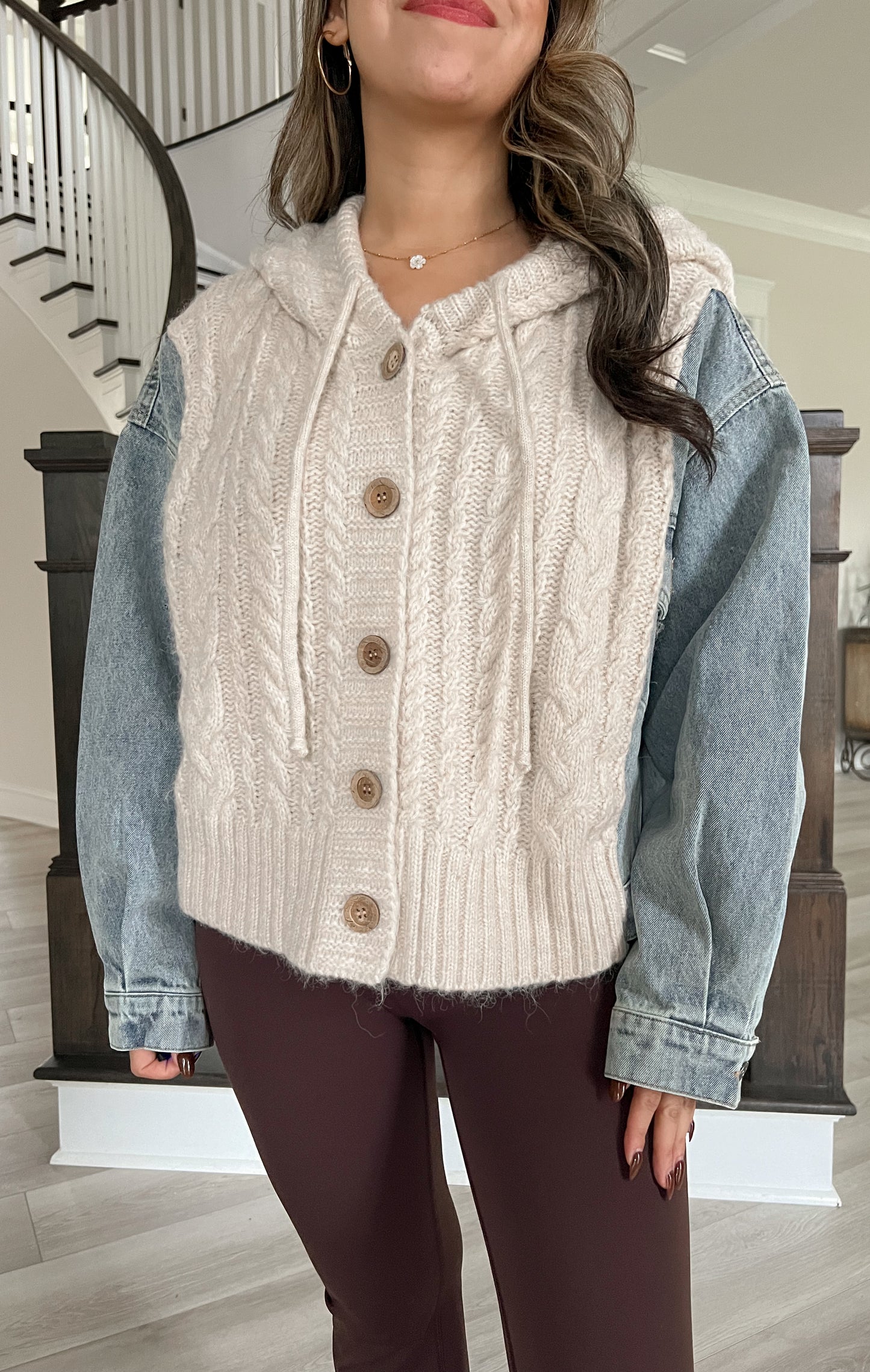 Cozy Sweater Denim Jacket