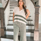 Coastal Striped Sweater - Olive