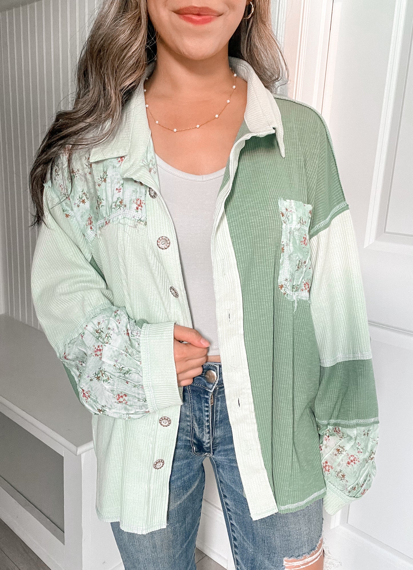 Floral Sage Shacket