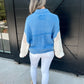 Isabella Crochet Sleeve Button Up (Marine Blue)