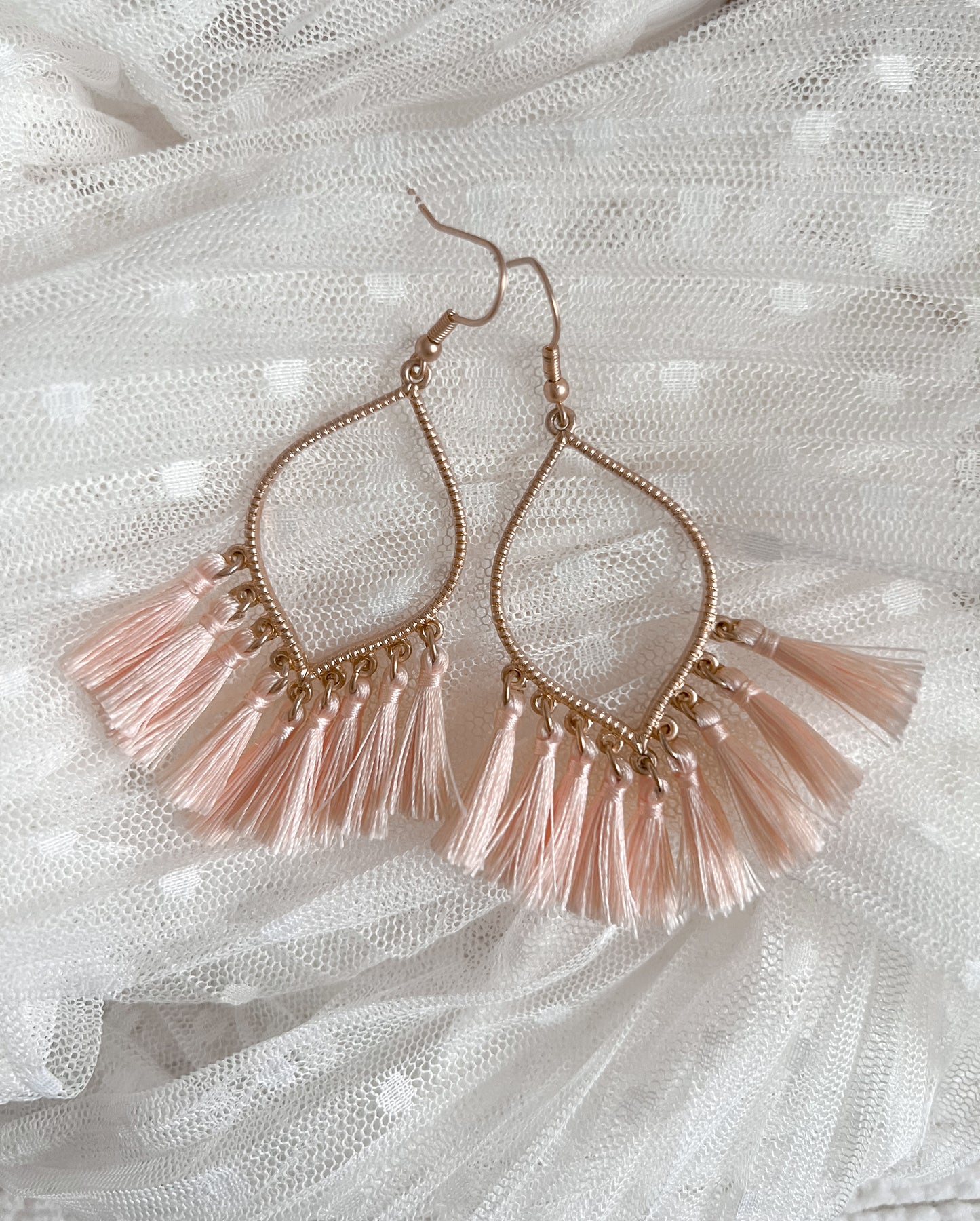 Peach Tassel Earrings