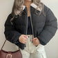 Fur Contrast Puffer Jacket