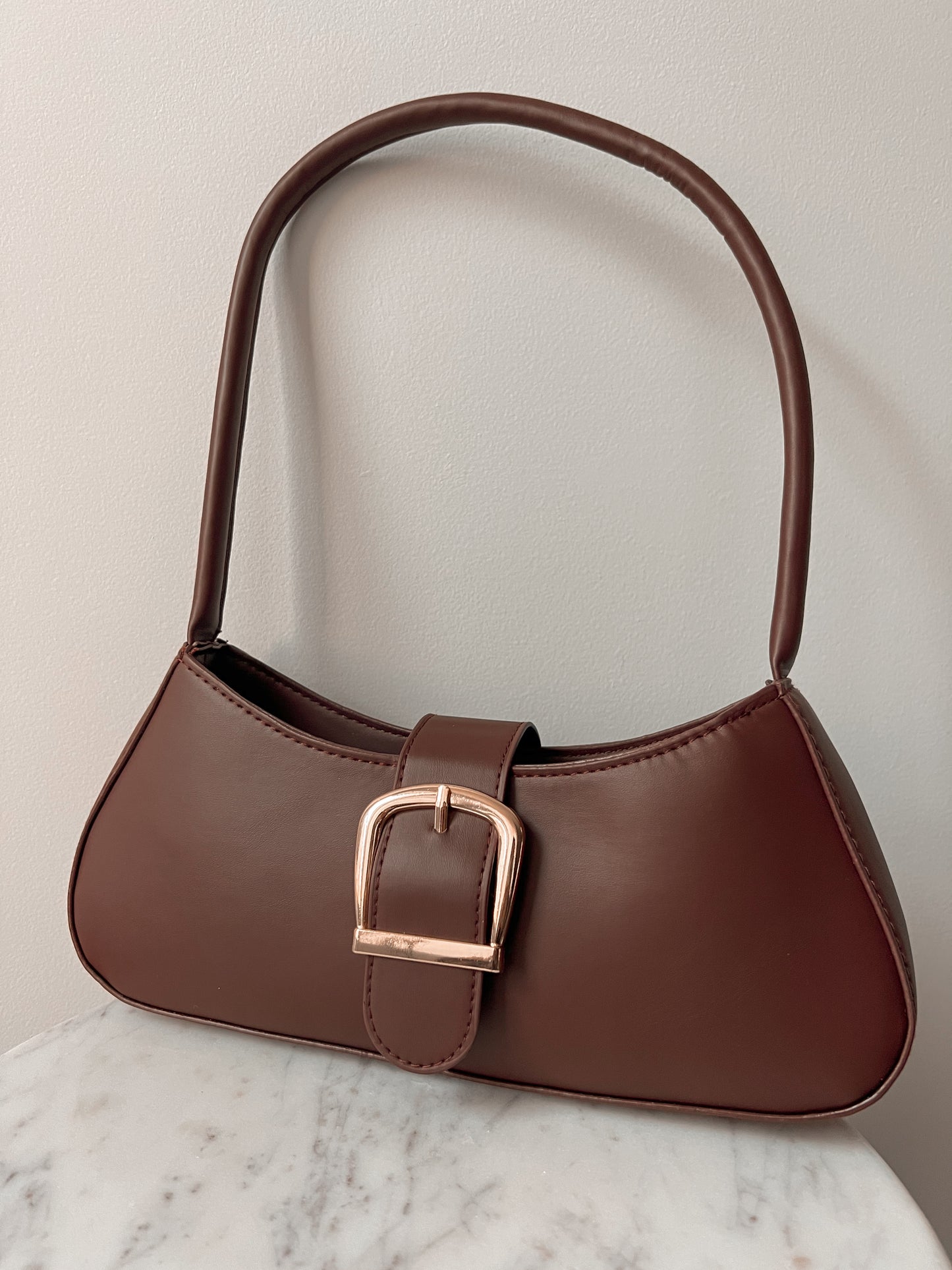 Faux Leather Shoulder Bag