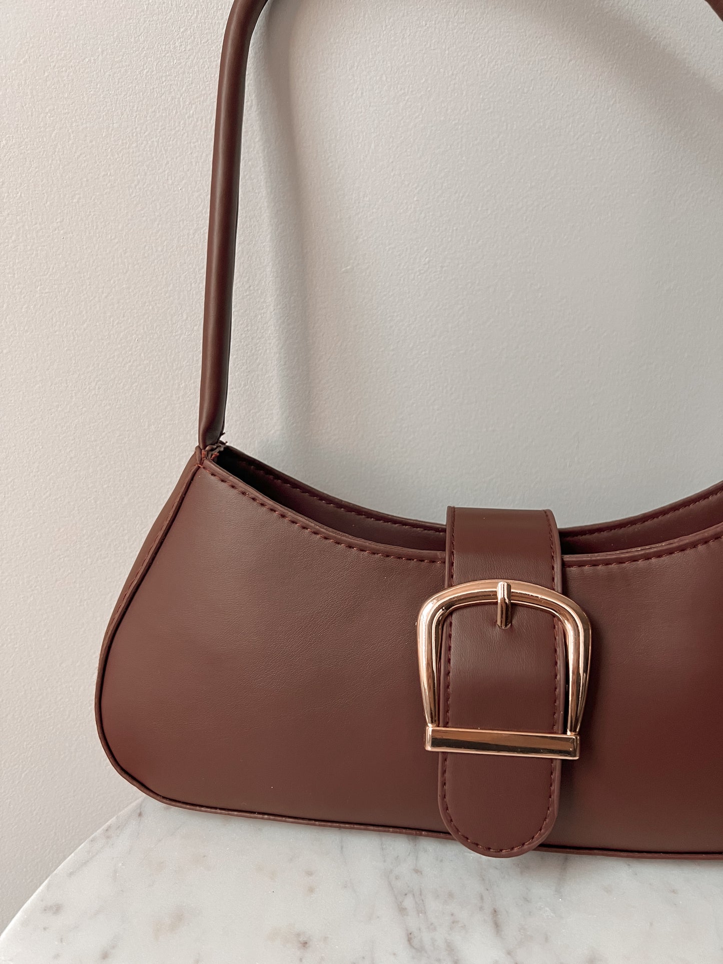 Faux Leather Shoulder Bag